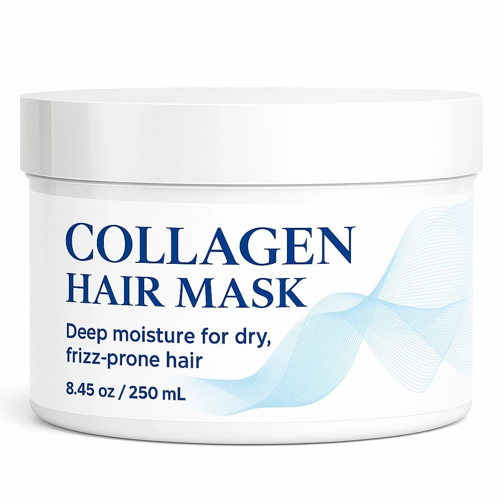 Collagen Hair Mask for Deep Repair Conditioning of Dry Damaged Hair, Collagen Hair Treatment with Argan Oil for All Hair Types, 8.45oz (250ml)