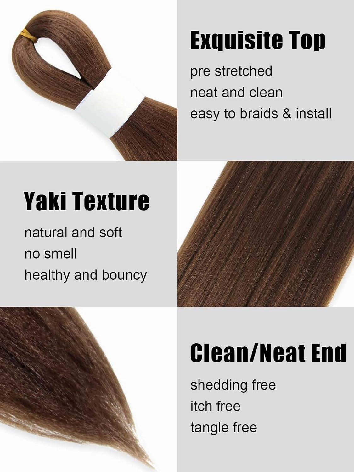 Color 30 Braiding Hair 12 Inch Pre Stretched Hair Short Straight Crochet Braids Yaki Texture Synthetic Fiber 8 Packs (30#/Medium Dark Brown)