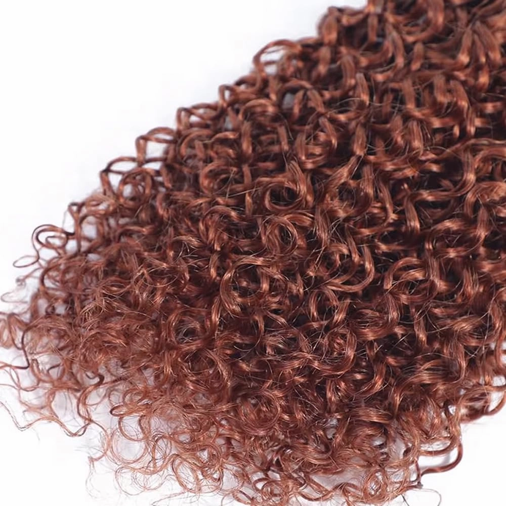 Color 33 Reddish Brown Human Hair Deep Wave Bundles Brazilian Virgin Remy Hair 8 10 12 Inch Mixed Length Copper Red Deep Wave Brown Bundles