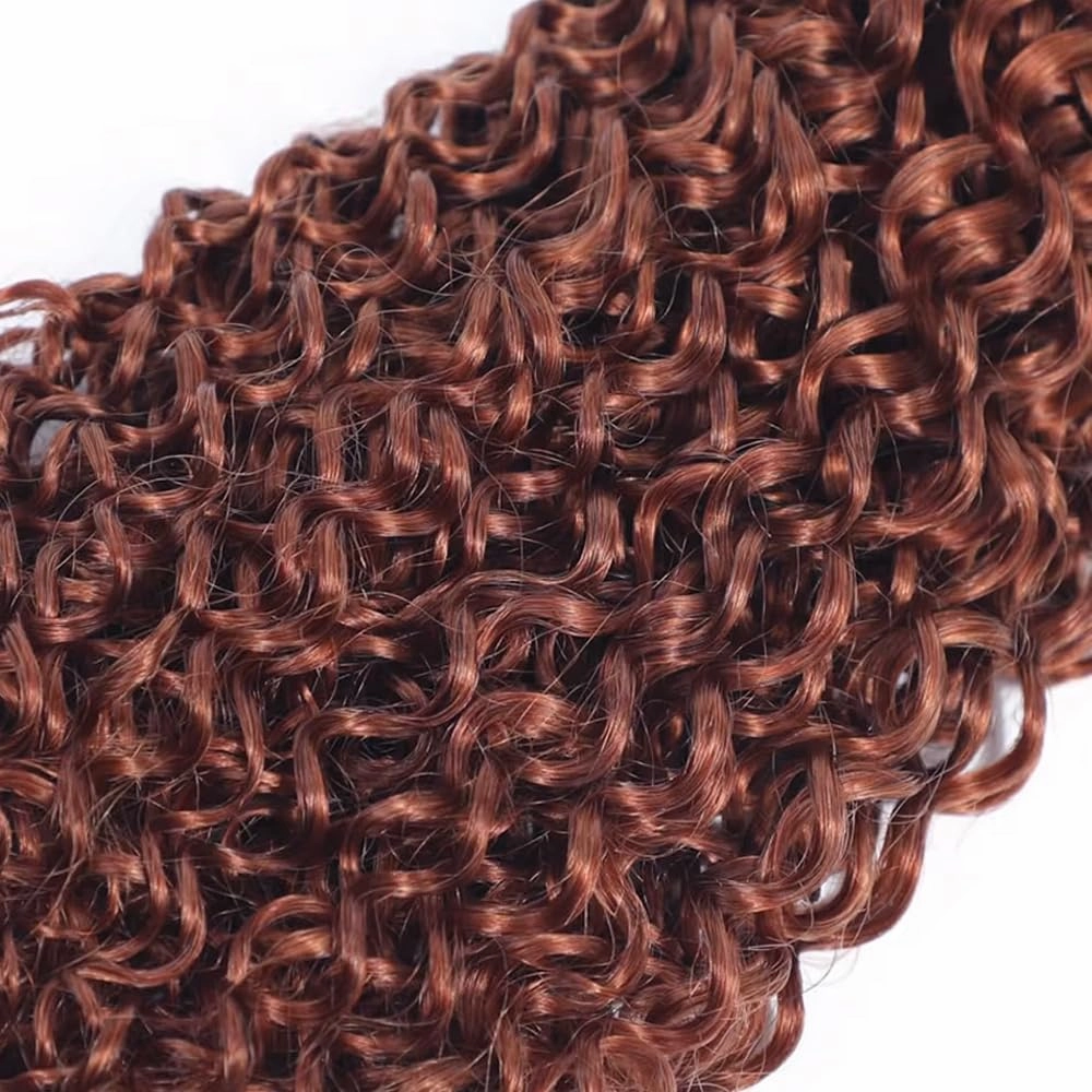 Color 33 Reddish Brown Human Hair Deep Wave Bundles Brazilian Virgin Remy Hair 8 10 12 Inch Mixed Length Copper Red Deep Wave Brown Bundles