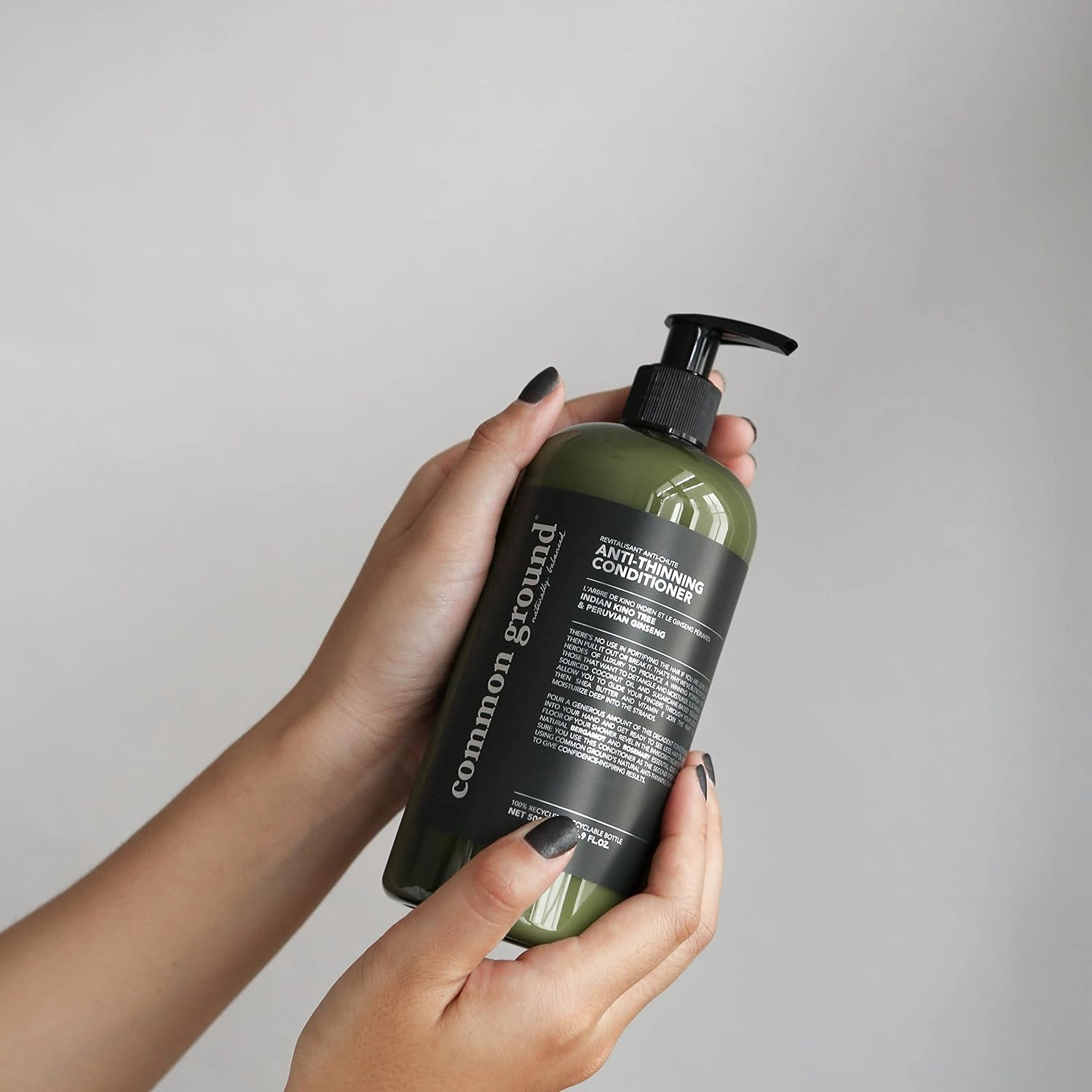 Common Ground Natural Anti-Thinning Conditioner, Sulphate, Paraben & Cruelty Free, Organic, Vegan, Plant-Based, Bergamot & Rosemary Scent, Kino Tree & Ginseng DHT Blockers, All Hair Types, Men & Women