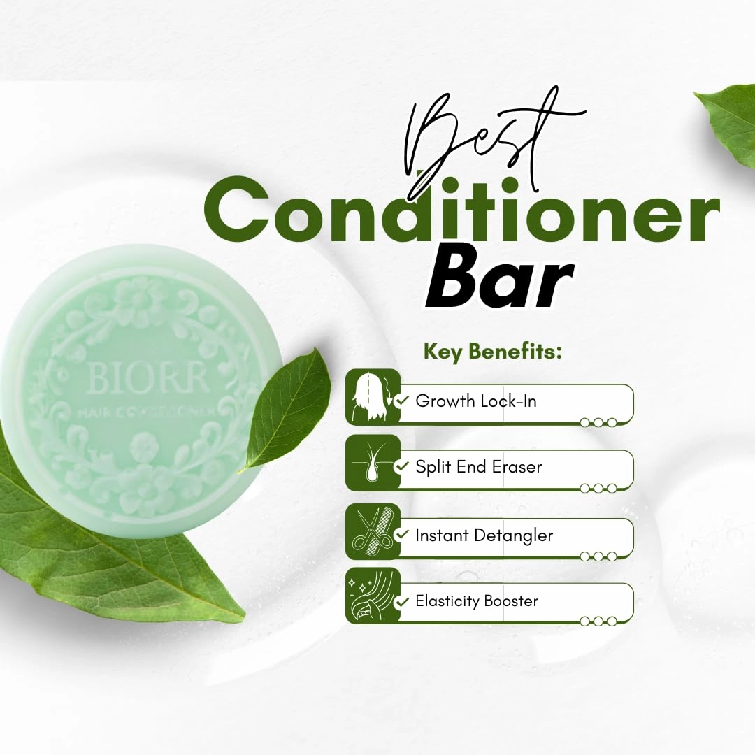 Conditioner Bar – Vegan, Natural, Plastic-Free Solid Conditioner – 4 Scents for Hair Growth, Repair, Dandruff & Color Care (Flourish & Fade)