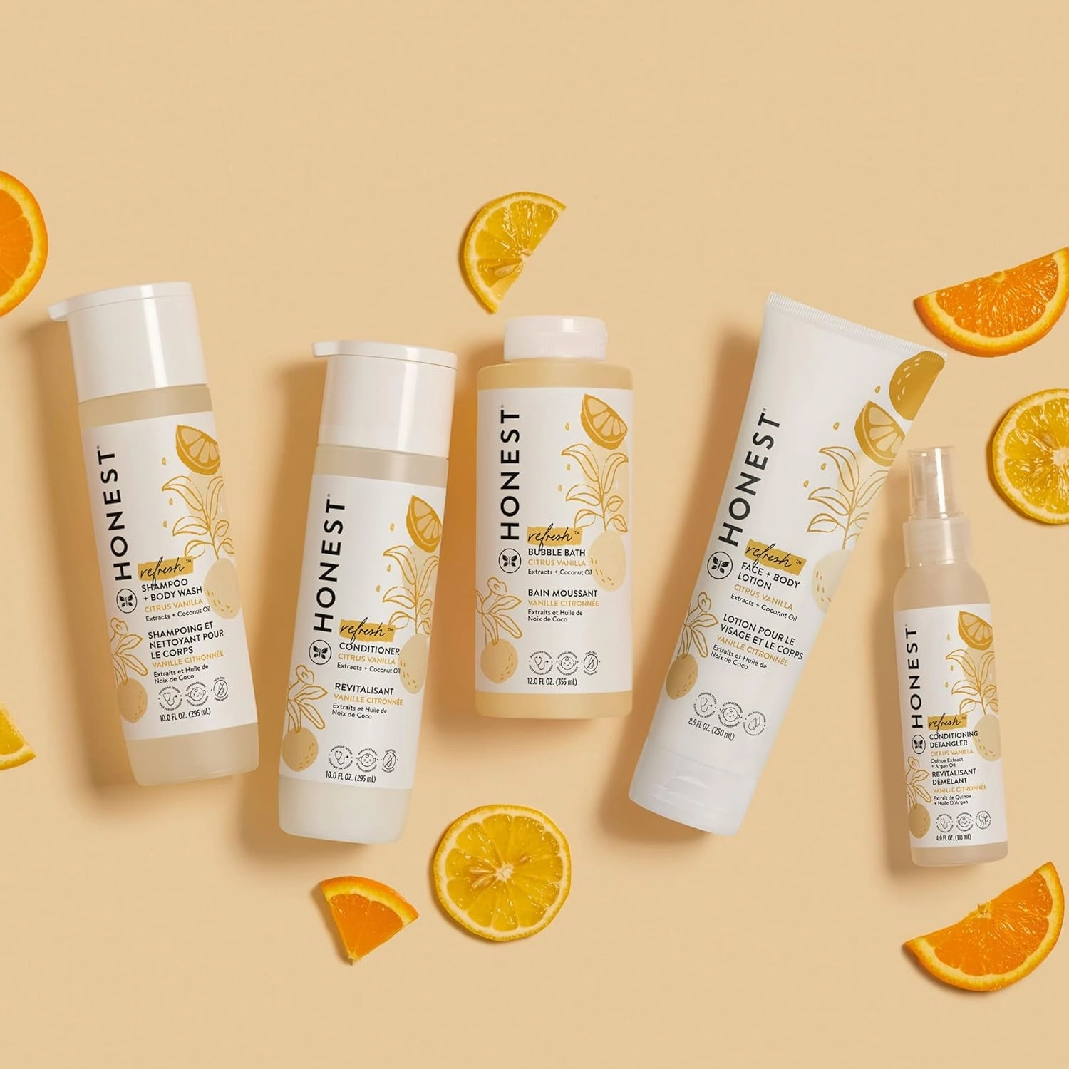 Conditioning Hair Detangler | Leave-In Conditioner   Fortifying Spray | Tear-Free, Cruelty-Free, Hypoallergenic | Citrus Vanilla Refresh, 4 Fl Oz
