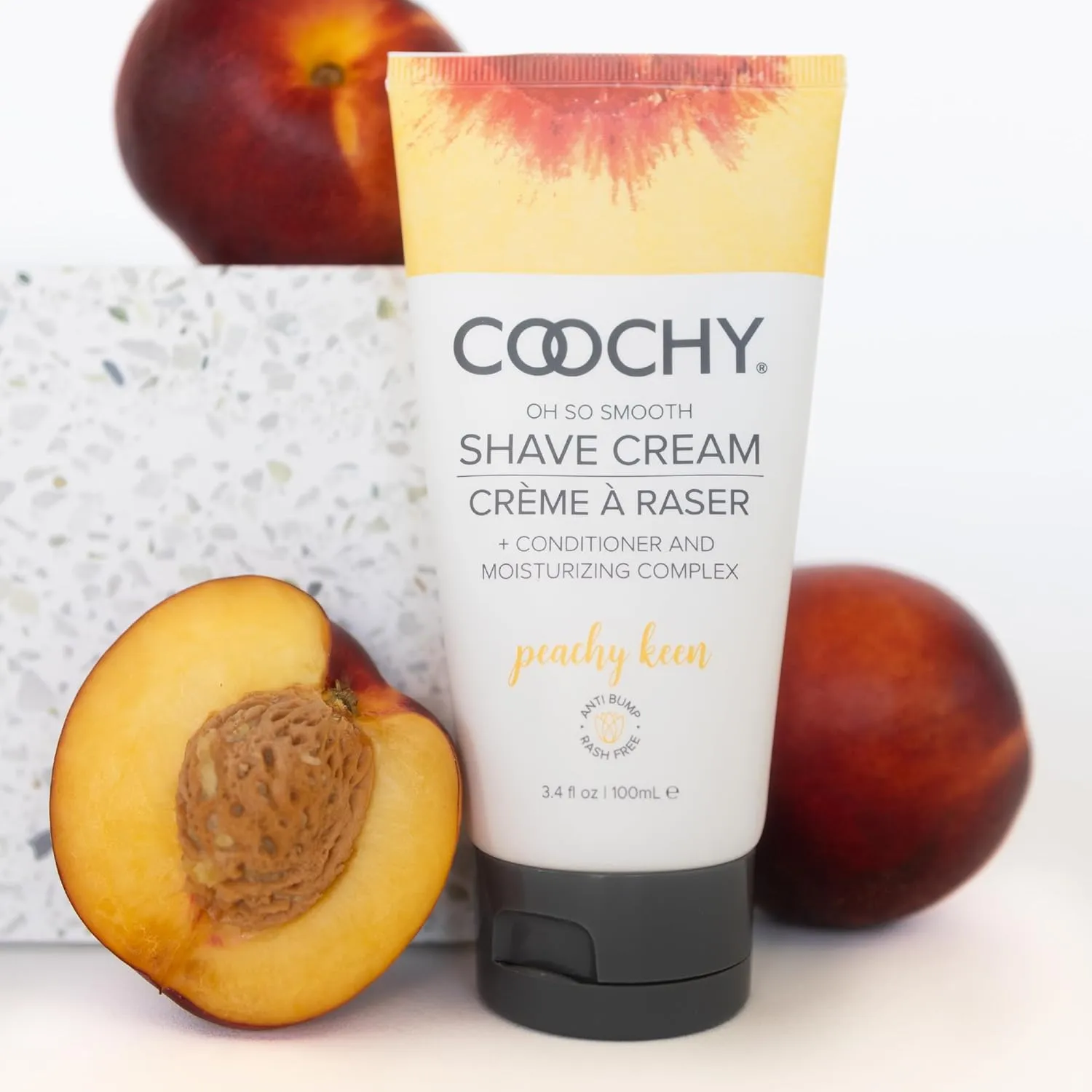 Coochy Intimate Shaving Cream | Shave Conditioner & Moisturizer for Face & Body | Ideal for Sensitive Skin Care, Anti-Bump | Peachy Keen, 7.2 oz