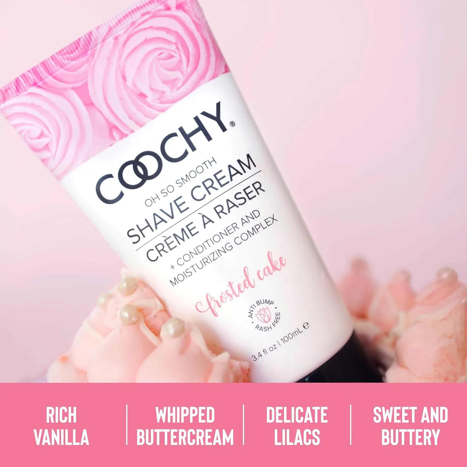 Coochy Intimate Shaving Cream | Shave Conditioner & Moisturizer for Face & Body | Ideal for Sensitive Skin Care | Frosted Cake, 32 oz