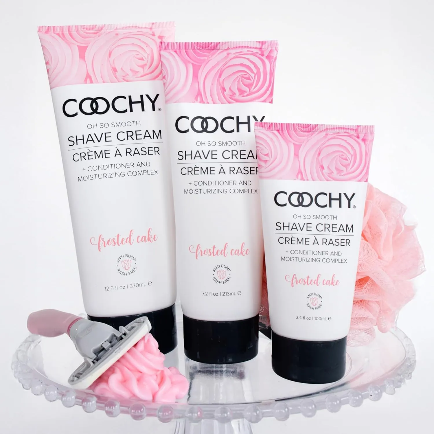 Coochy Intimate Shaving Cream | Shave Conditioner & Moisturizer for Face & Body | Ideal for Sensitive Skin Care | Frosted Cake, 32 oz