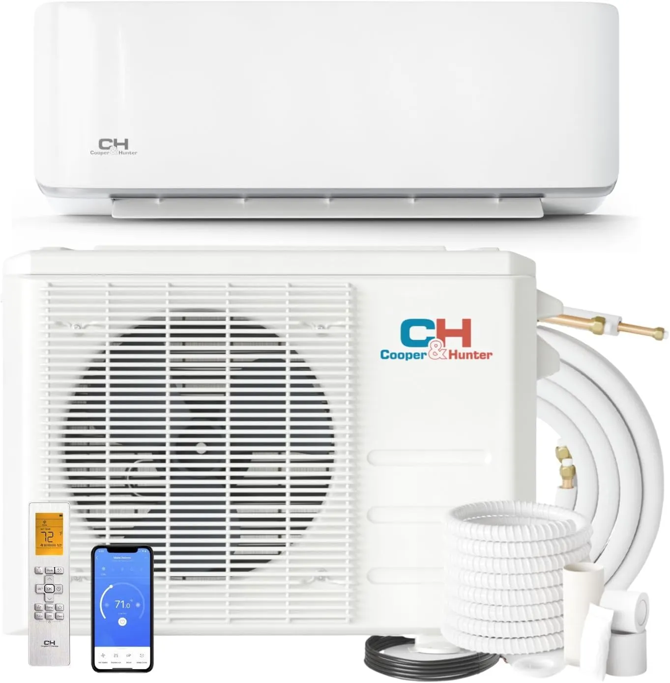 Cooper & Hunter 24,000 BTU 18.9 SEER Mini Split AC/Heating system Sophia Series 208/230V with Installation Kit…
