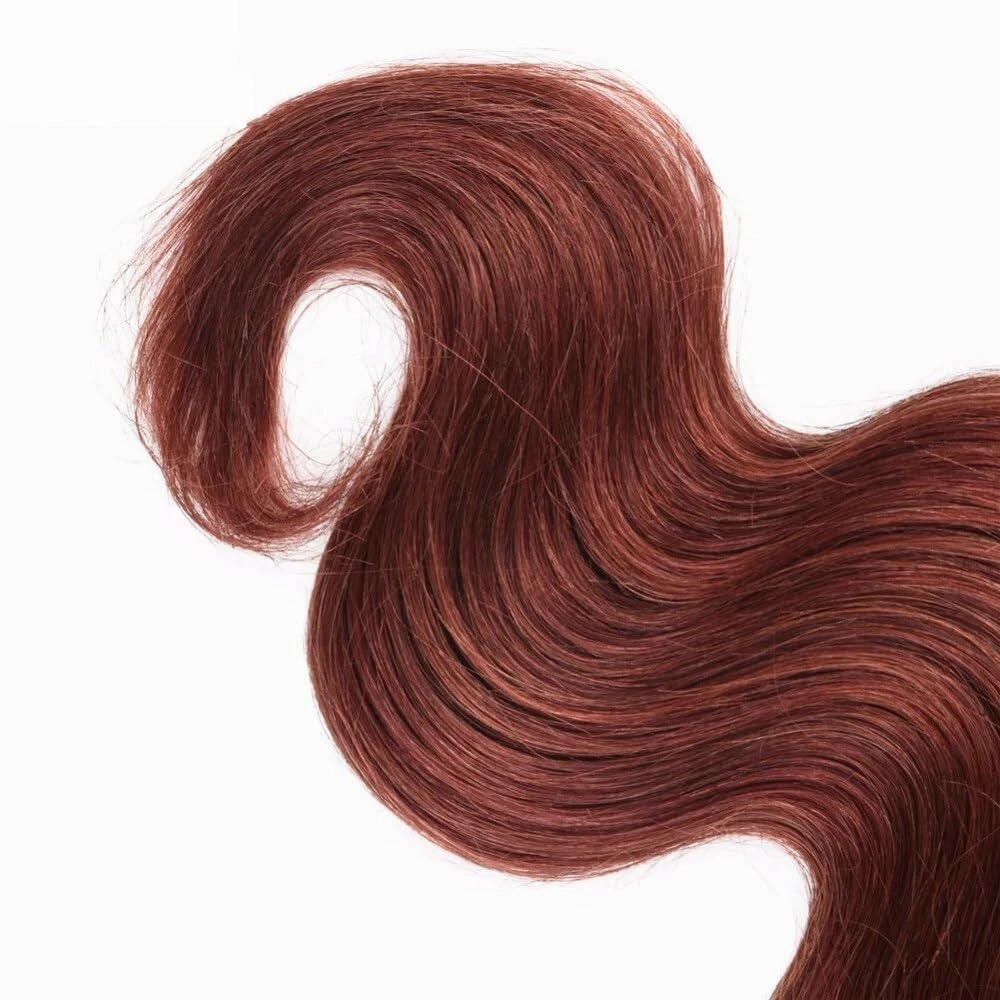 Copper Bundles Color 33 Brown Body Wave Human Hair Bundle Reddish Brown 3 Bundles 14 16 18 Inch Auburn Body Wave Bundle Color 33 Copper Hair Extensions 300G