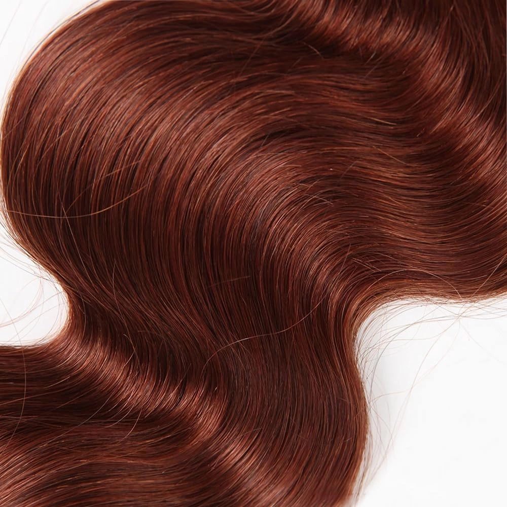 Copper Red Brown Body Wave Human Hair Bundles 8 10 12 Inch Color 33 Reddish Brown Unprocessed Brazilian Virgin Remy Hair Body Wavy Bundles