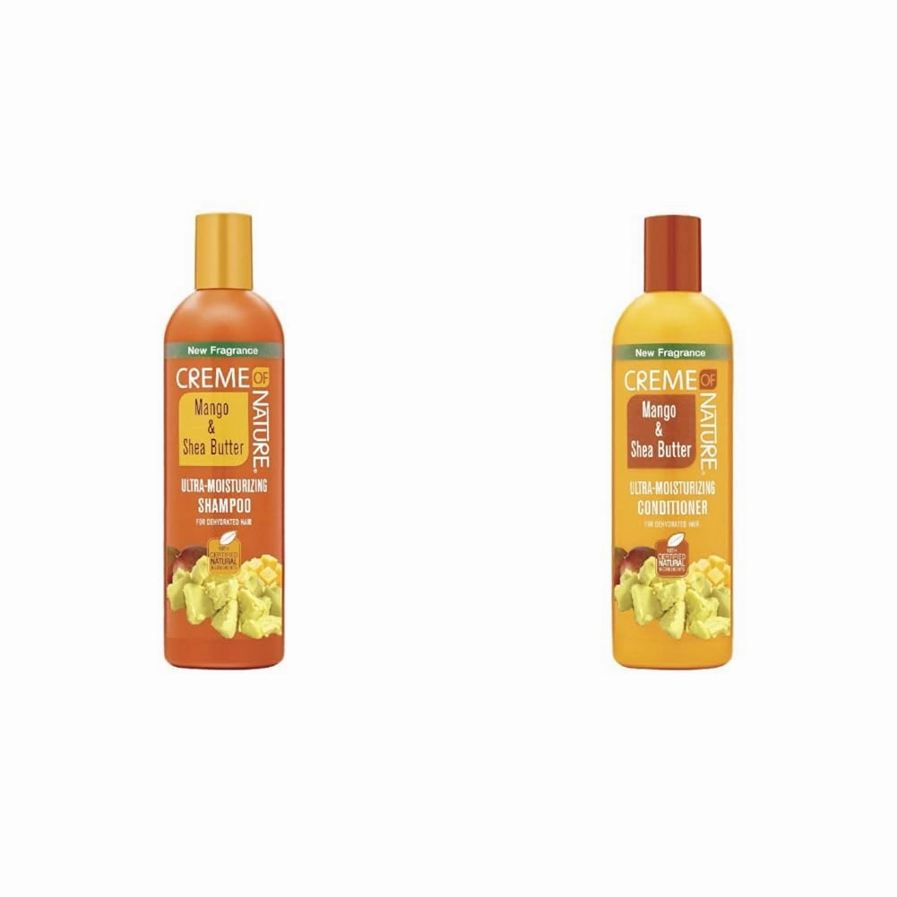 Creme of Nature Mango Shea Shampoo Conditioner Bundle, Ultra Moisturizing for Dry Dehydrated Hair, 12 Fl Oz (Pack of 1) Each