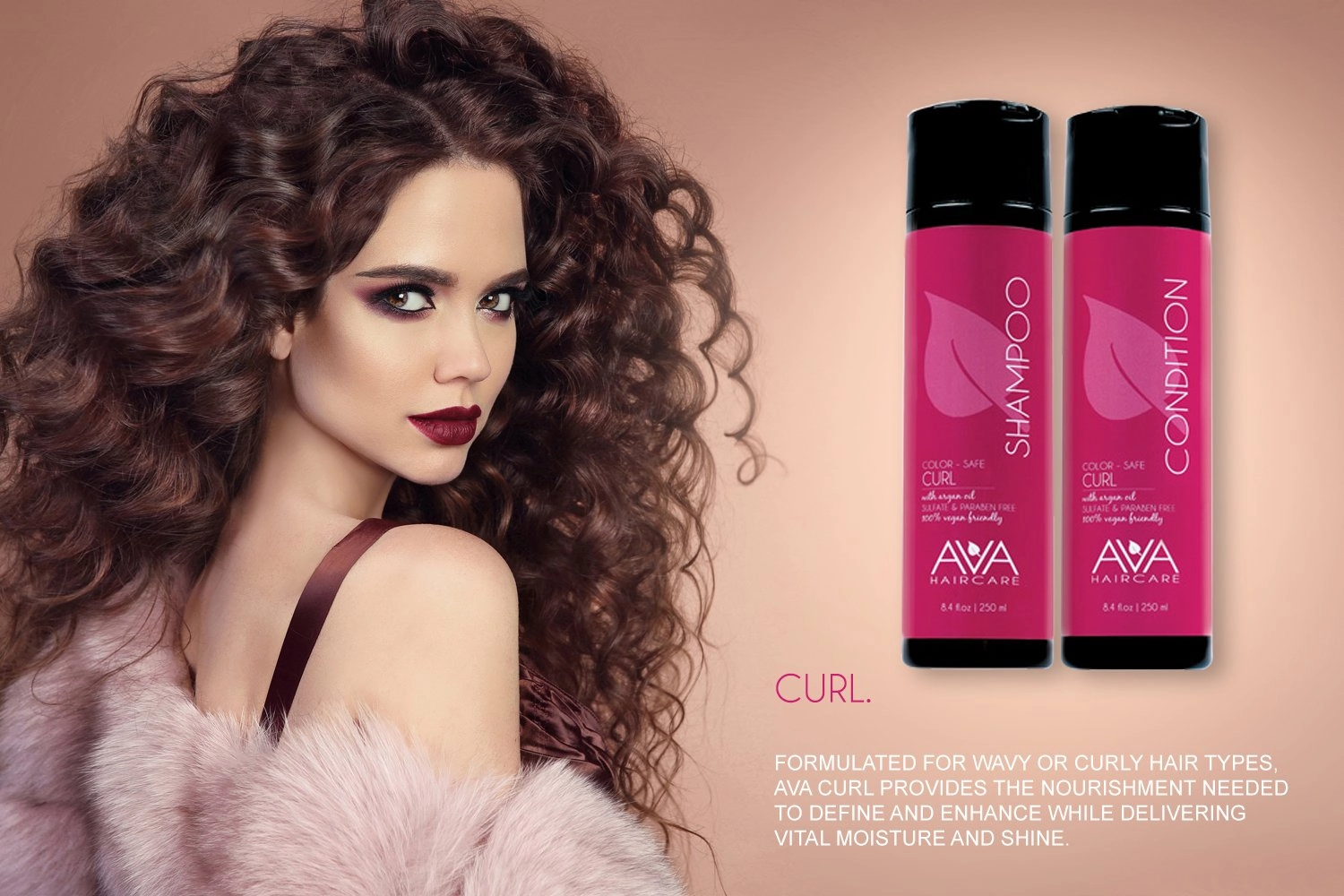 Curl Shampoo And Conditioner - Vegan, Sulphate Free, Paraben Free, Cruelty Free - Argan Oil Shampoo and Conditioner (Set of 2, 8.4oz Each)