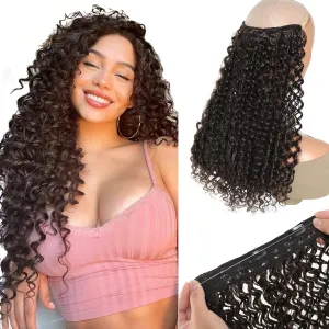 Curly Hair Extensions Invisible Wire Hair Extensions with Transparent Wire Adjustable Size 3 Secure Clips Long deep Secret Synthetic Curly Braiding hair