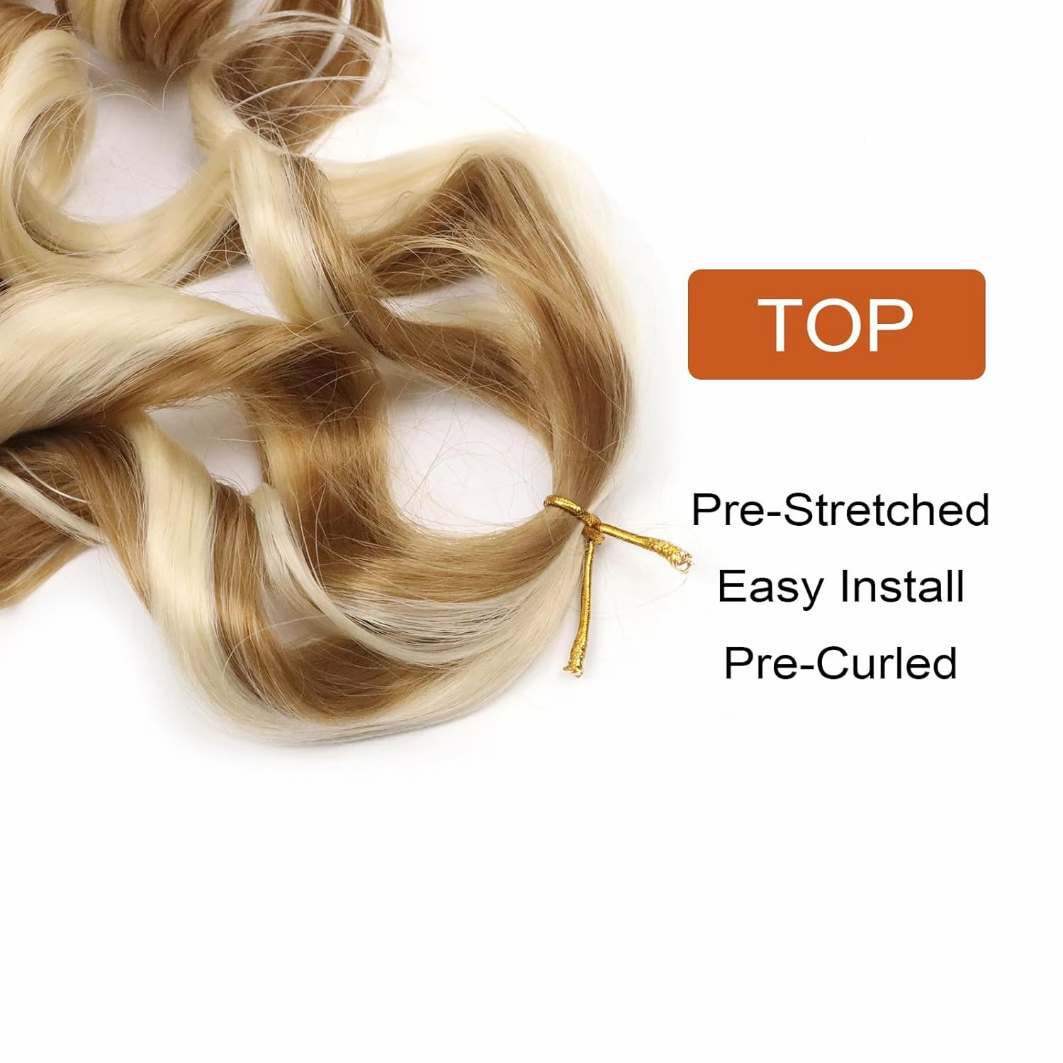 Curly Braiding Hair Pre Stretched 14 Inch 8 Packs French Curl Crochet Braids Wavy Bouncy Braiding for goddess braids Hair french curls Crochet Hair with Curly Ends Synthetic(14 Inch/Pack of 8, 27/613)