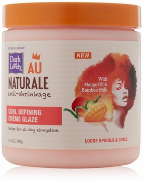 Curly Hair Products by SoftSheen-Carson Dark and Lovely Au Naturale Curl Defining Crème Glaze, with Mango Oil and Bamboo Milk, Defines and Softens Loose Spirals and Curls, Paraben Free, 14.4 oz