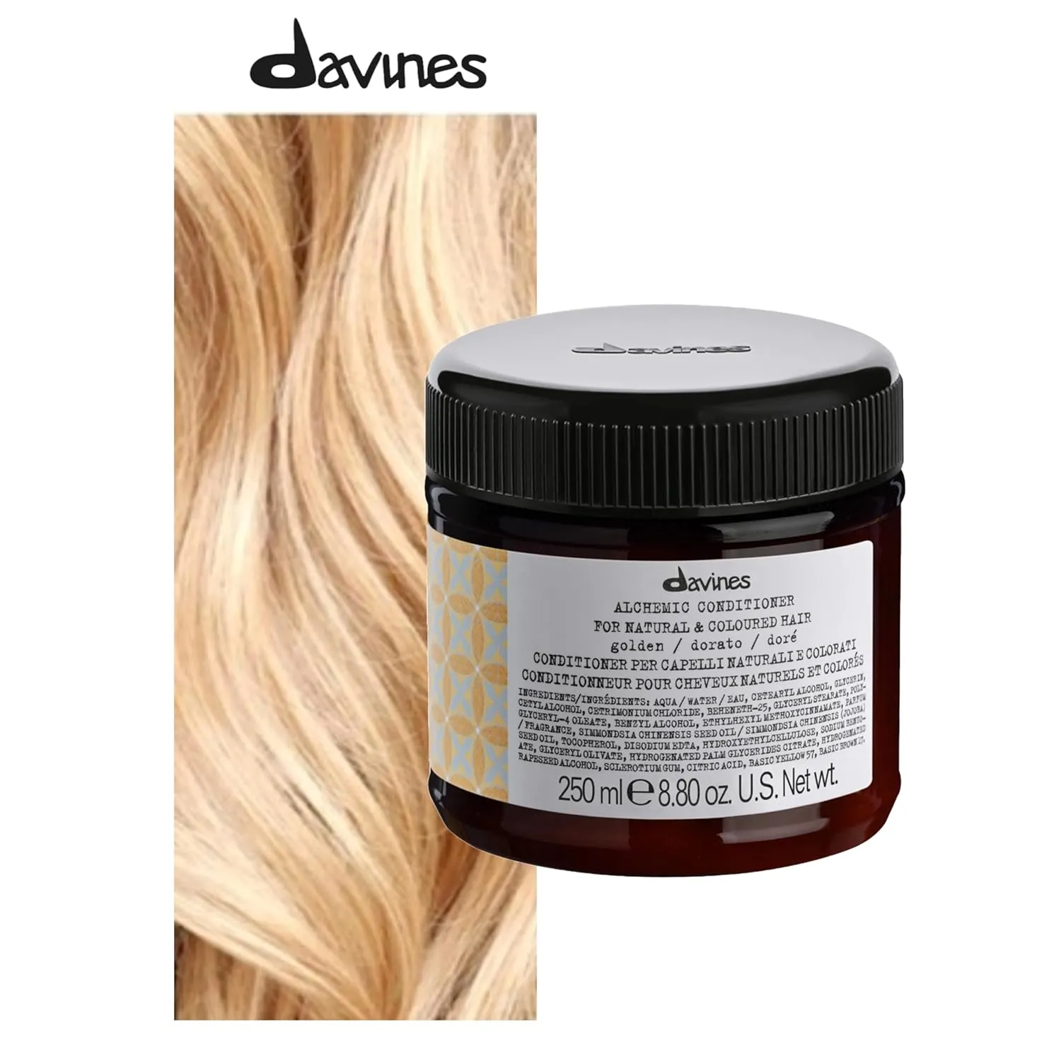 Davines Alchemic Conditioner, Color-Safe Nourishment To Illuminate And Enhance Color Treated Hair, Various Shades, 8.8 oz.