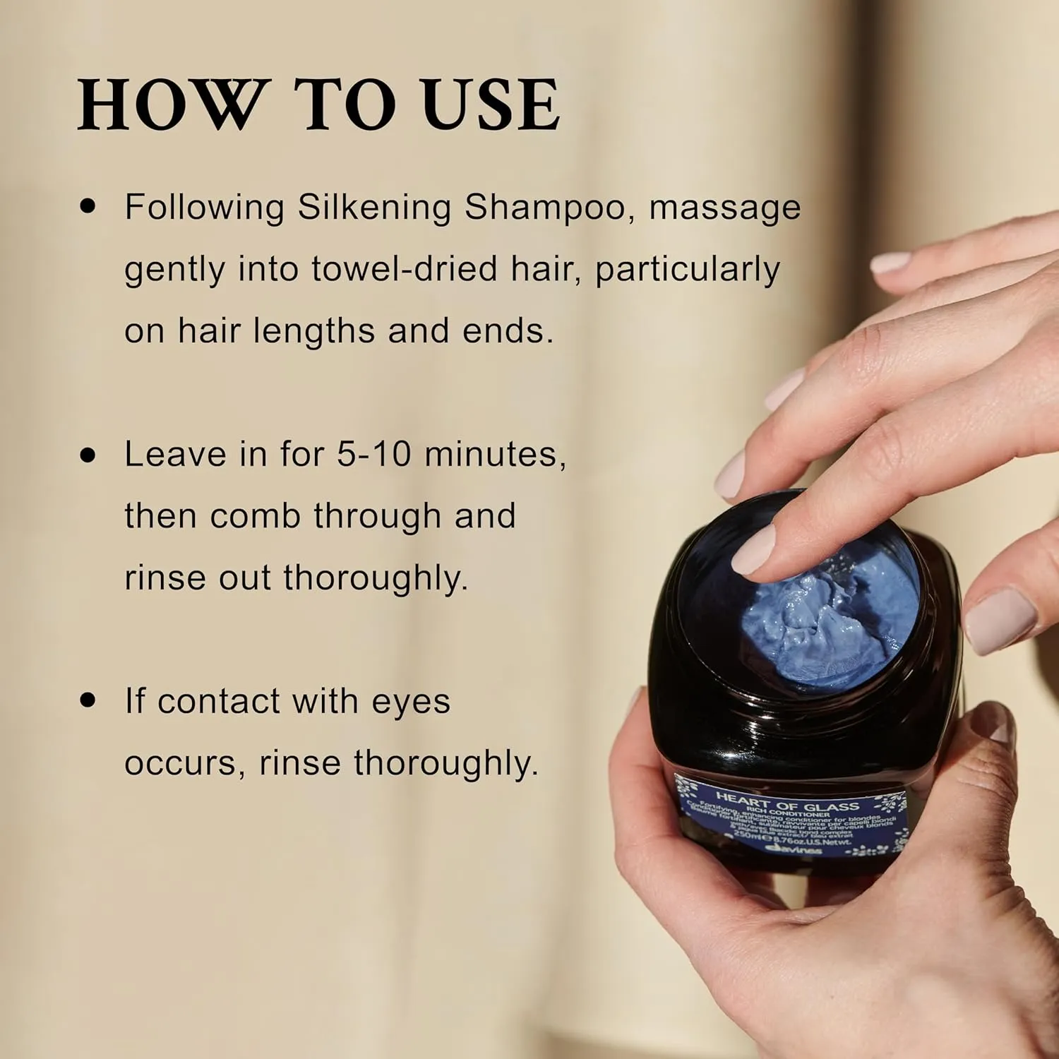 Davines Heart Of Glass Rich Conditioner For Blonde Care, Intense Nourishment And Fortifying Action For Natural And Cosmetically Treated Hair