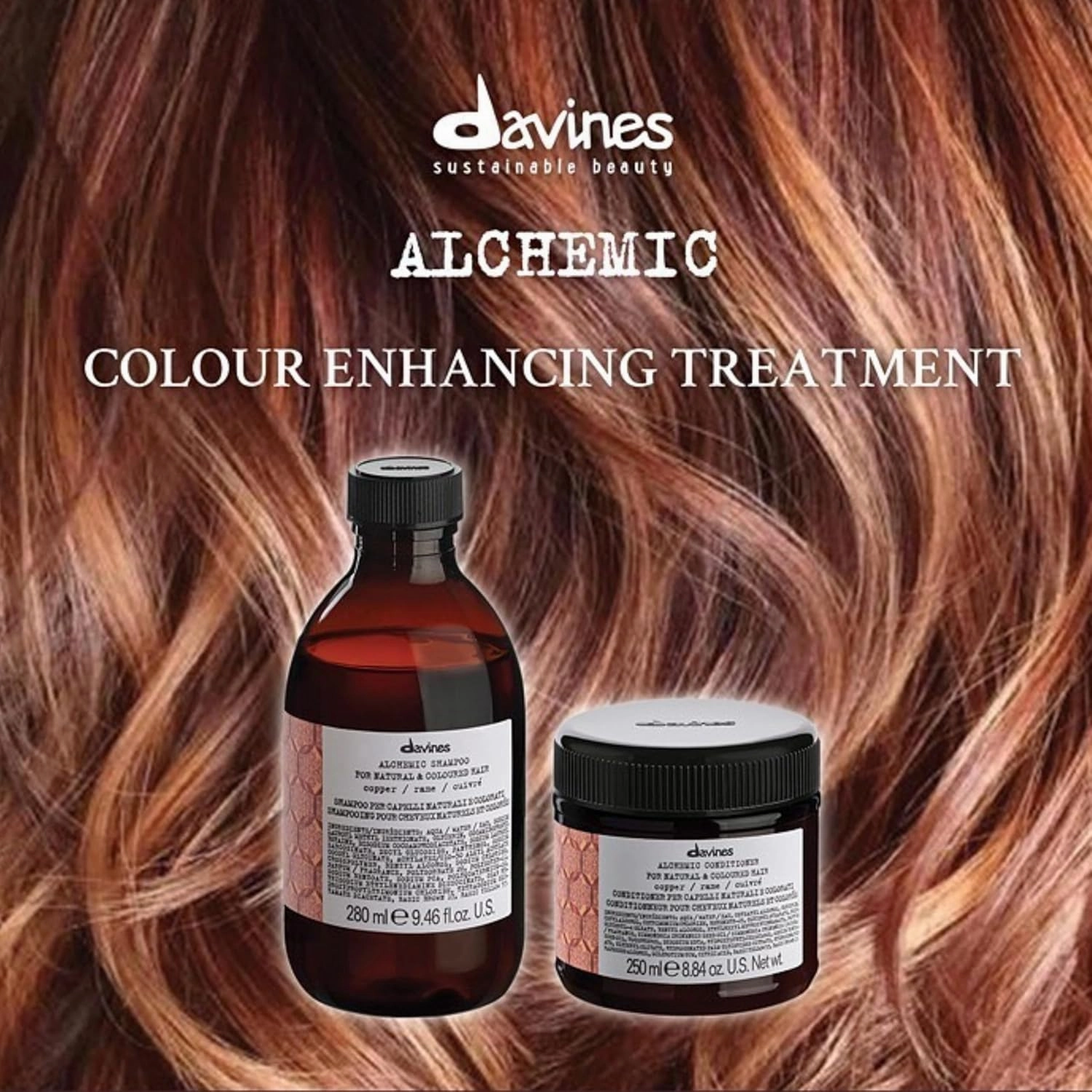 Davines Alchemic Conditioner, Color-Safe Nourishment To Illuminate And Enhance Color Treated Hair, Various Shades, 8.8 oz.