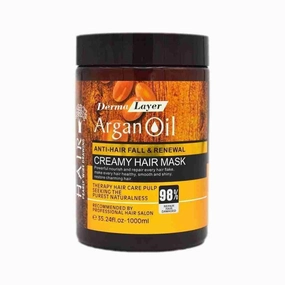 DermaLayer Argan Oil Anti-Hair Fall & Renewal Hair Mask | Deep Nourishment & Repair | For Dry & Damaged Hair | With Vitamins & Antioxidants | Vegan & Cruelty-Free | 1000 ml