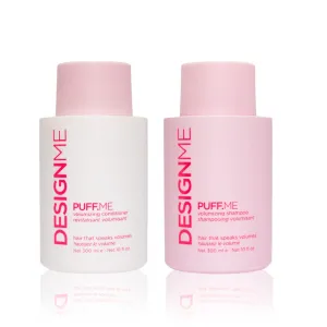 Design.Me PUFF.ME Hair Volume Shampoo and Conditioner Bundle | Paraben & Sulfate Free Shampoo & Color Conditioner Enriched with Sunflower Seed Oil | Color-Safe Hair Volumizer Set, (10 Fl Oz Each)