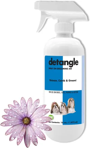 Detangle Pet Spray for Dogs, Cats, Puppies and Kittens 16 oz. | Leave-in Conditioner | Dog and Cat Detangling & Dematting Spray | Tangle Remover | Paraben-Free | Made in The USA