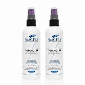 Detangler 8 oz (2-Pack Gift Set) - Fragrance Free Hypoallergenic Parabens Free - Hair Detangler Leave-in Conditioner for Sensitive Skin - Styling Heat Protectant - Vegan Cruelty/Gluten Free