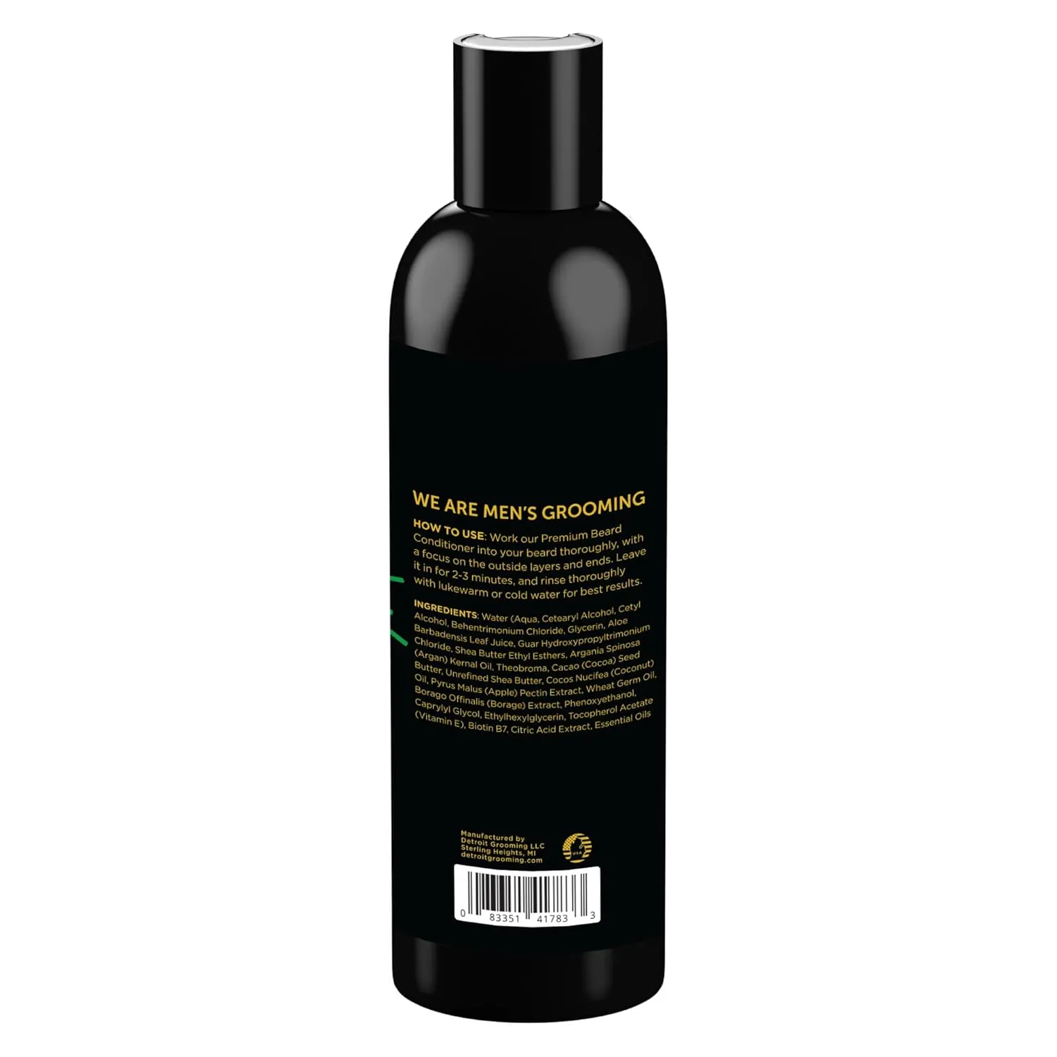 Detroit Grooming Co. Beard Conditioner with Apple Extract & Aloe Vera – Softening, Detangling, and Hydrating Beard Conditioner – 313 (Toasted Vanilla & Amber) - 8oz