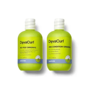 DevaCurl No-Poo Original Zero Lather Cleanser and One Condition Original Rich Cream Conditioner, 12 fl oz | Bundle