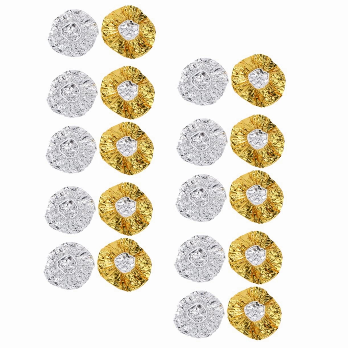 Didiseaon 20pcs Aluminum Foil Hair Dyeing Caps Elastic Salon Shower Hoods for Deep Conditioning Heat Thermal Treatment Reusable Lightweight