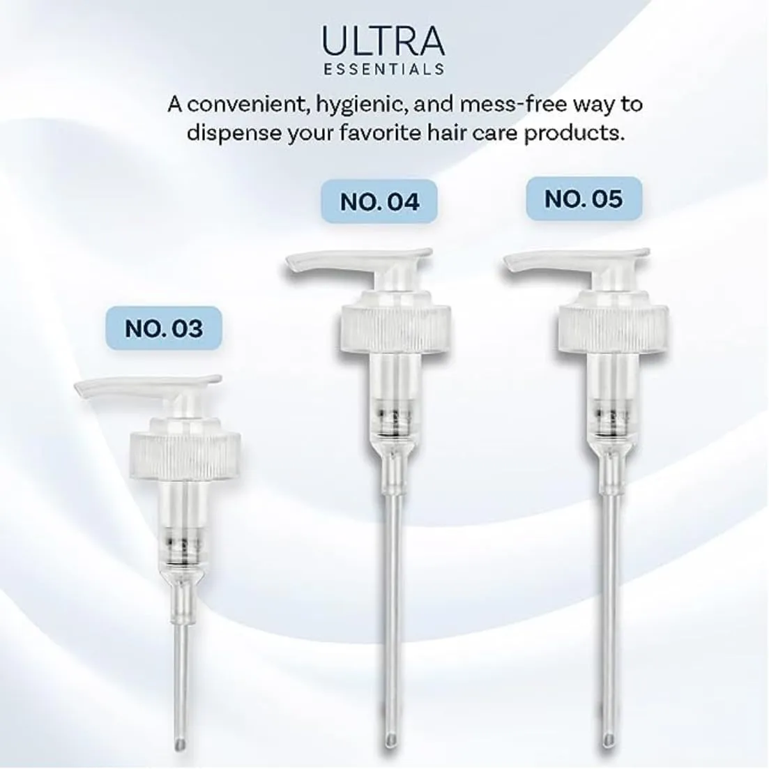 Dispenser Pumps Compatible with Olaplex No. 4 Shampoo and No. 5 Conditioner 8.5 oz, 250 ml Size Bottles, and 1 Pump for No. 3, 3.3oz/ 100ml, Three White Pumps Only, (No.3, No.4 & No.5)