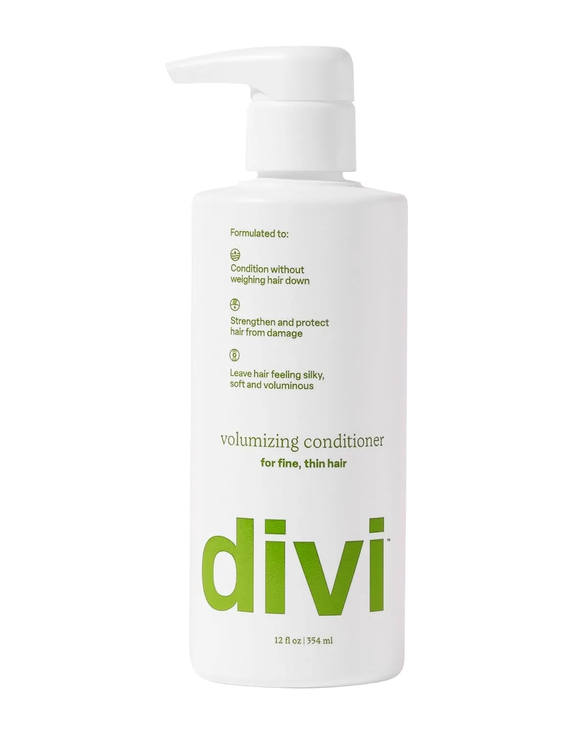 Divi Volumizing Conditioner for Women and Men - Lightweight Volume Conditioner for Fine Hair - Designed to Strengthen and Protect the Hair from Damage, 12 Fl Oz.