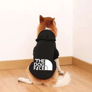 Dog Hoodie, Comfortable, Soft and Breathable Fashion Dog Sweatshirt, Trendy Pet Clothes Face, for Small, Medium and Large Dogs (Black, 5X-Large(Chest: 34'', Back: 29''))