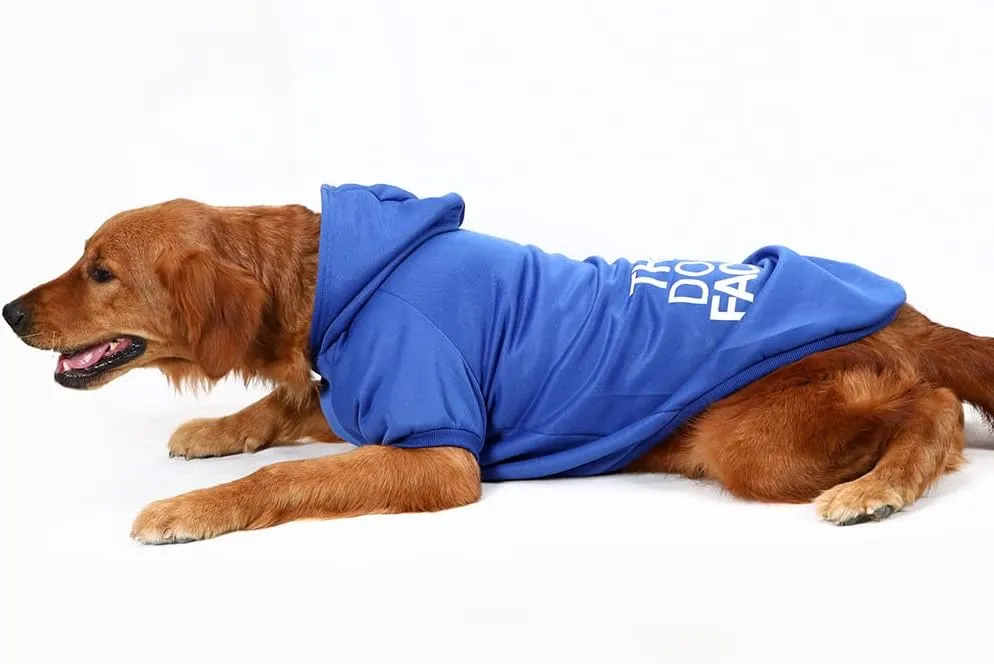 Dog Hoodie, Comfortable, Soft and Breathable Fashion Dog Sweatshirt, Trendy Pet Clothes Face, for Small, Medium and Large Dogs (Blue, 5X-Large(Chest: 34'', Back: 29''))…