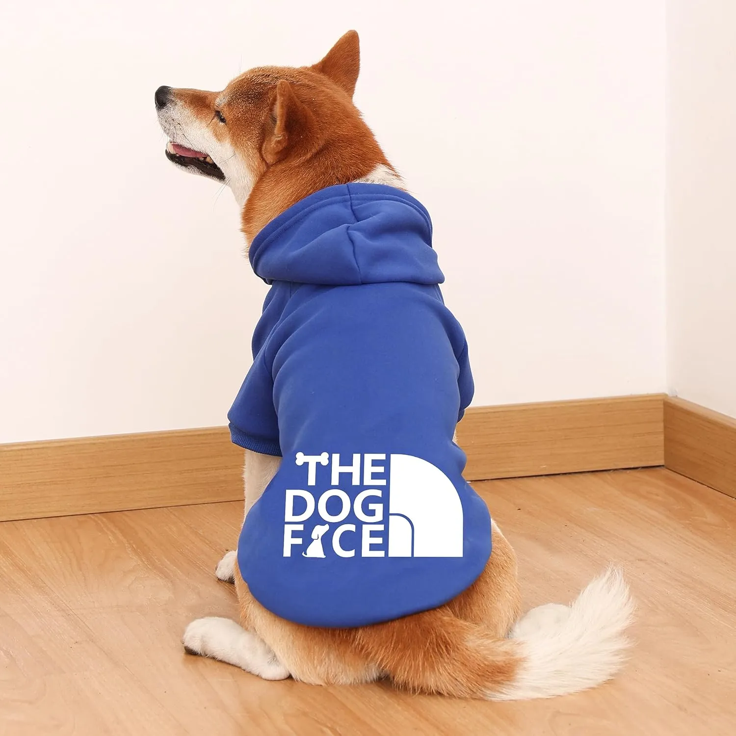 Dog Hoodie, Comfortable, Soft and Breathable Fashion Dog Sweatshirt, Trendy Pet Clothes Face, for Small, Medium and Large Dogs (Blue, 5X-Large(Chest: 34'', Back: 29''))…