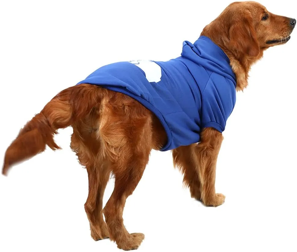 Dog Hoodie, Comfortable, Soft and Breathable Fashion Dog Sweatshirt, Trendy Pet Clothes Face, for Small, Medium and Large Dogs (Blue, 5X-Large(Chest: 34'', Back: 29''))…