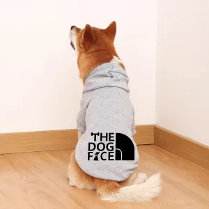 Dog Hoodie, Comfortable, Soft and Breathable Fashion Dog Sweatshirt, Trendy Pet Clothes Face, for Small, Medium and Large Dogs (Grey, 5X-Large(Chest: 34'', Back: 29''))