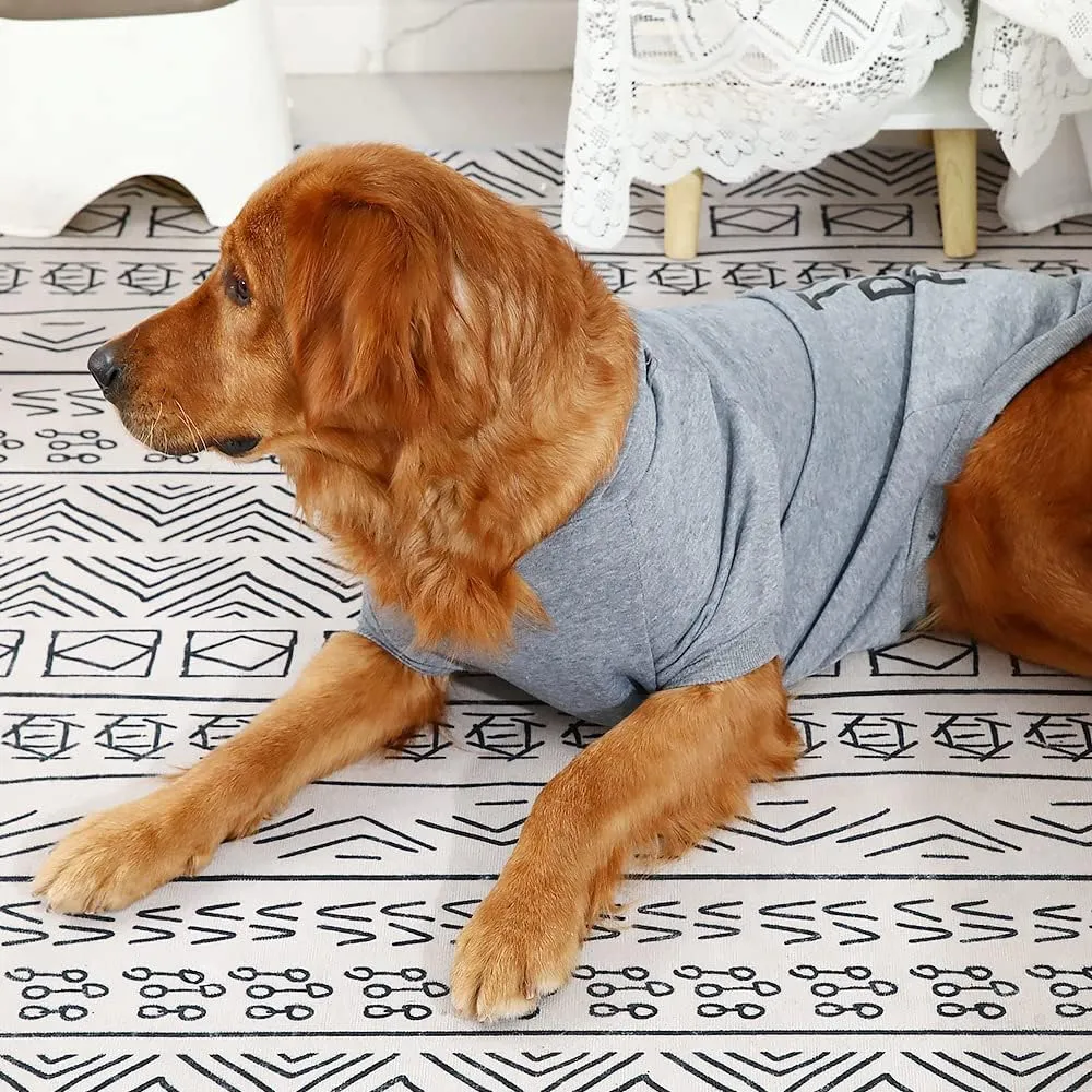 Dog Hoodie, Comfortable, Soft and Breathable Fashion Dog Sweatshirt, Trendy Pet Clothes Face, for Small, Medium and Large Dogs (Light Gray, 5X-Large(Chest: 34'', Back: 29''))