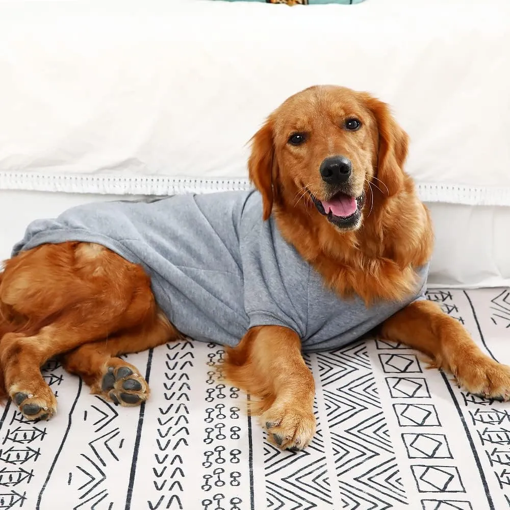 Dog Hoodie, Comfortable, Soft and Breathable Fashion Dog Sweatshirt, Trendy Pet Clothes Face, for Small, Medium and Large Dogs (Light Gray, 5X-Large(Chest: 34'', Back: 29''))