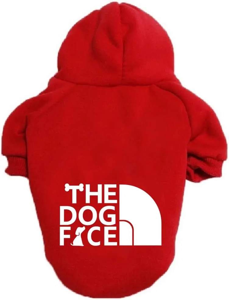 Dog Hoodie, Comfortable, Soft and Breathable Fashion Dog Sweatshirt, Trendy Pet Clothes Face, for Small, Medium and Large Dogs (Red, 5X-Large(Chest: 34'', Back: 29''))