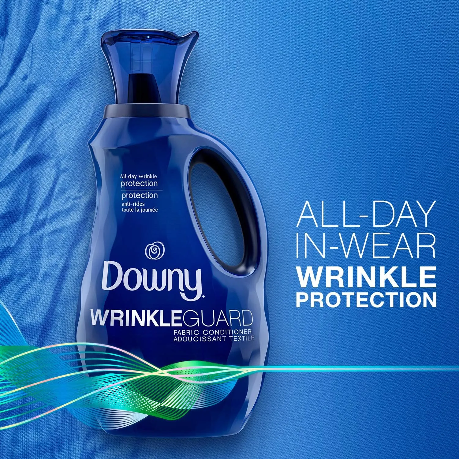 Downy Wrinkleguard Liquid Fabric Softener & Conditioner, Fresh, 48 Fl Oz. Bottle, 48 Fl Oz