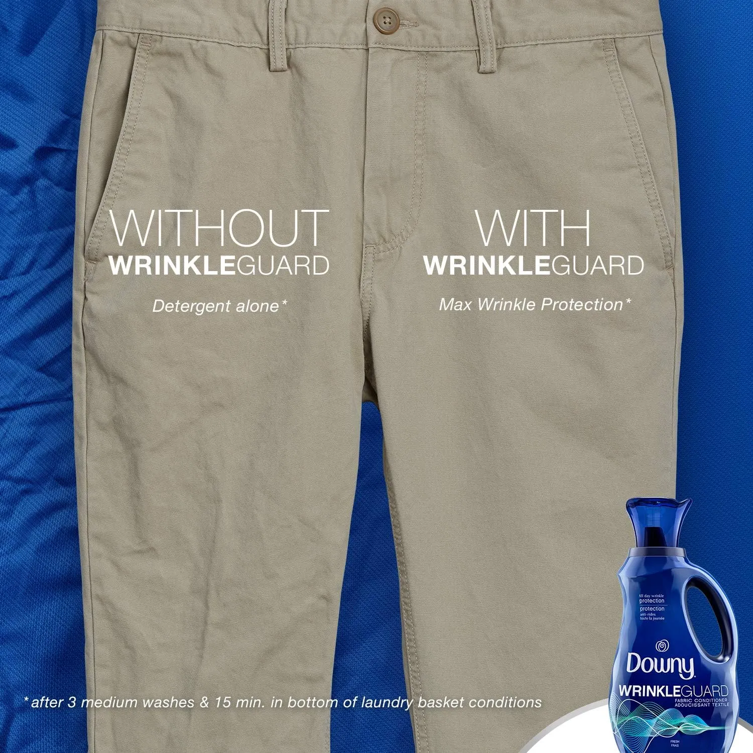 Downy Wrinkleguard Liquid Fabric Softener & Conditioner, Fresh, 48 Fl Oz. Bottle, 48 Fl Oz