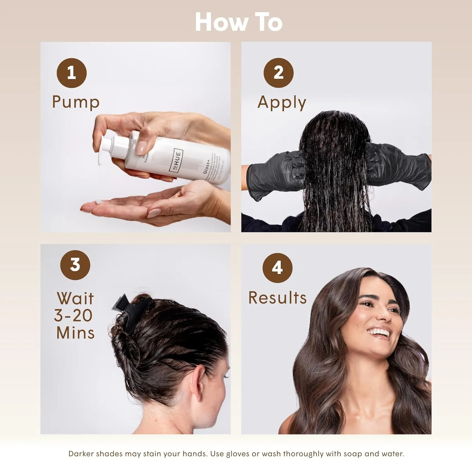 dpHUE Gloss , Cool Medium Brown - 6.5 oz (8-12 Applications) - Semi-Permanent Hair Color & Conditioner - Lasts Up to Eight Washes - Paraben, SLS & SLES Sulfate Free - Vegan, Leaping Bunny Certified