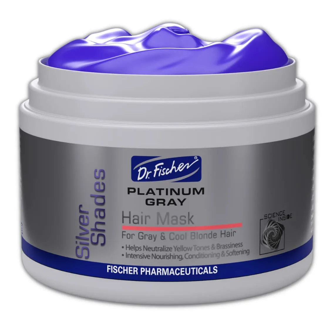 Dr. Fischer Purple Shampoo for Silver Perfection: Neutralizes Yellow Tones, Hydrates Gray Hair, No Over-Toning, Sulfate-Free, All Shades, Easy Use - 10 fl oz