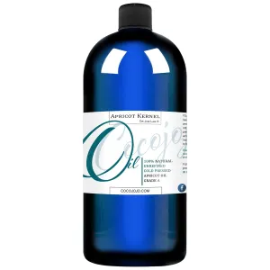 Dr Joe Lab Apricot Kernel Seed Oil 32 oz Pure Natural Cold Pressed Unrefined Extra Virgin - Unrefined with distinct, sharp smell - for Hair Skin Body Nail and Beard Moisturizes & Nourishes