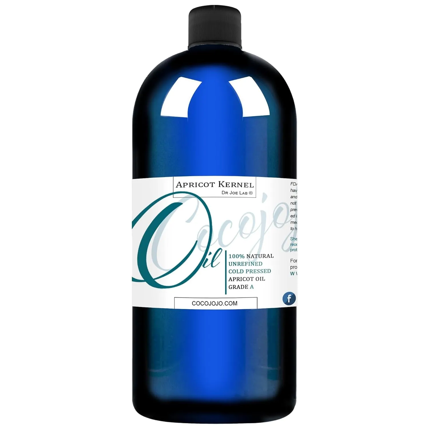 Dr Joe Lab Apricot Kernel Seed Oil 32 oz Pure Natural Cold Pressed Unrefined Extra Virgin - Unrefined with distinct, sharp smell - for Hair Skin Body Nail and Beard Moisturizes & Nourishes