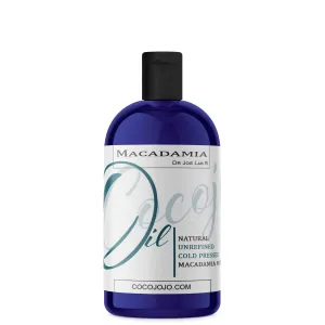 Dr Joe Lab Macadamia Nut Oil 16 oz Pure Natural Cold Pressed Unrefined Extra Virgin Macadamia Oil - for Hair Skin Body Nail and Beard - Moisturizes, Soothes, Hydrates, & Nourishes