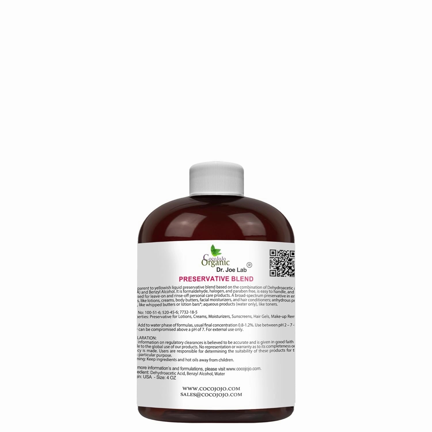 Dr Joe Lab Cosmetic Preservative Blend Dehydroacetic Acid & Benzyl Alcohol - DIY Skin Care Lotion Making Cream Makeup Remover Oil-In-Water Butter Moisturizer Wash Conditioner Gels Formulas (4 oz)