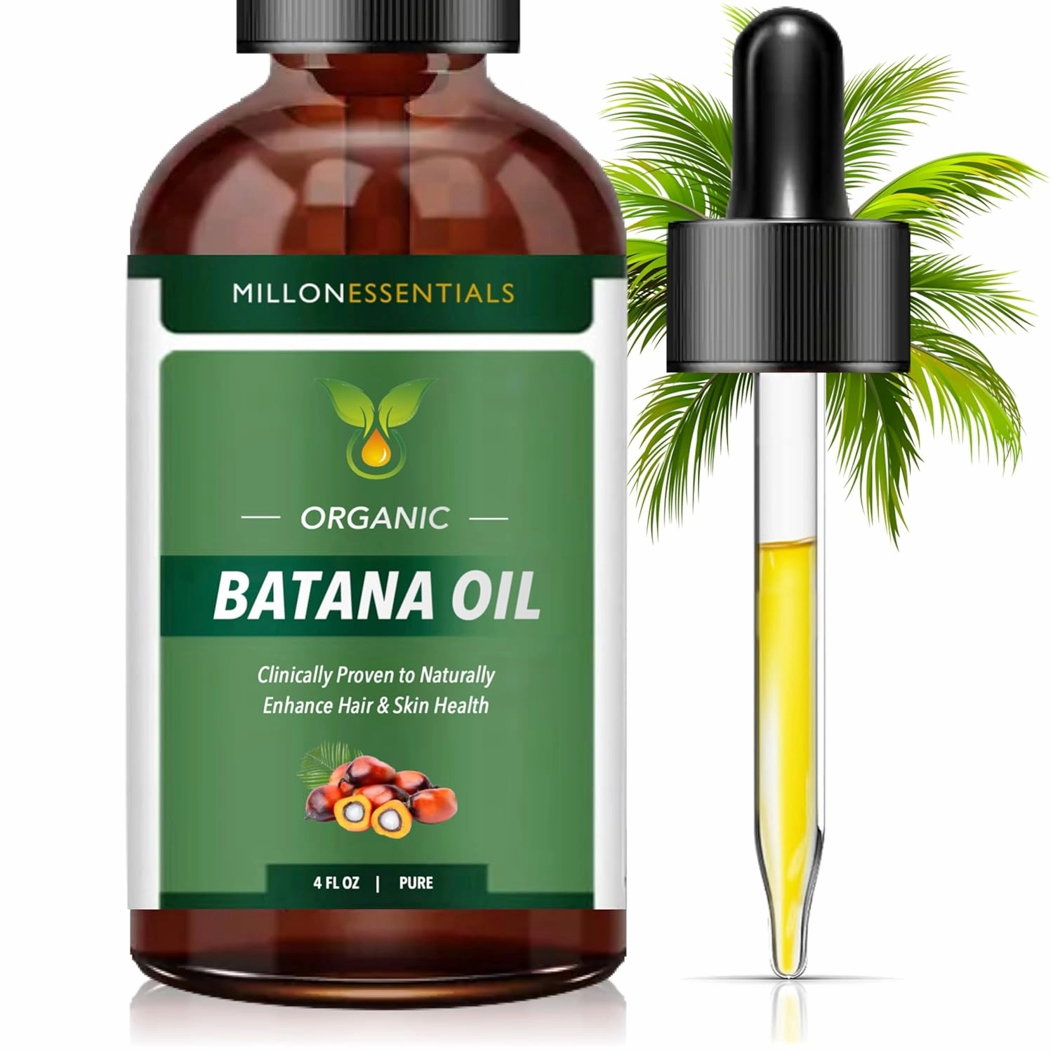 Dr Sebi Premium Organic Batana Oil for Hair Growth & Skin Wellness – Nourishing & Moisturizing Treatment from Honduras – Promotes Natural Healthy Shine for Men & Women Against Hair Loss 4oz