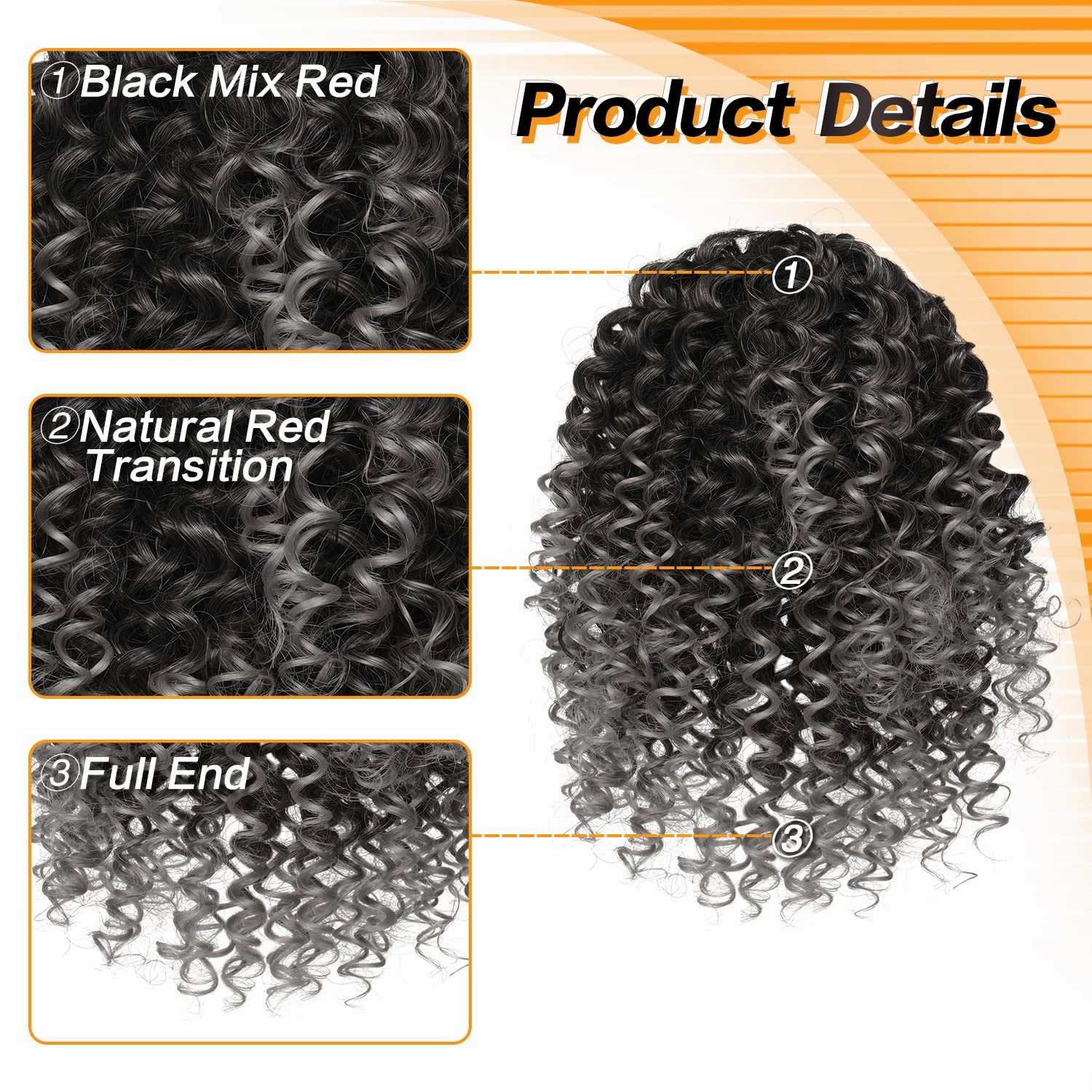 Drawstring Ponytails Ponytail Extension for Black Women, PEACOCO 6 Inch Curly Drawstring Ponytail Synthetic Hairpieces Short Afro Puff Ponytail Extensions with 2 Clips