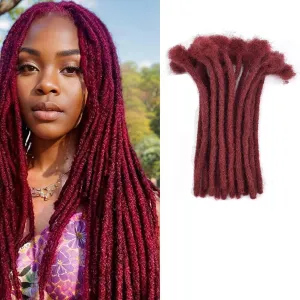 Dreadlock Extension Human Hair 16inch 0.6cm Thickness BUG Color Options 30 Strands 100% Real Human Hair for Man/Women Handmade Permanent loc Extensions Bundles Can Be Curled Twisted