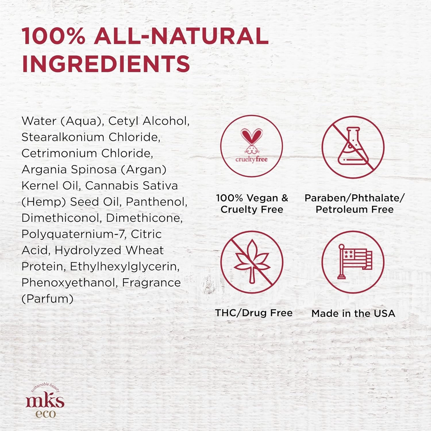 Earthly Body MKS eco Hydrate Conditioner - Nourish & Moisturize Hair, Protect Against Breakage - Moroccan Argan Oil, Hemp Seed Oil - Vegan, Cruelty Free